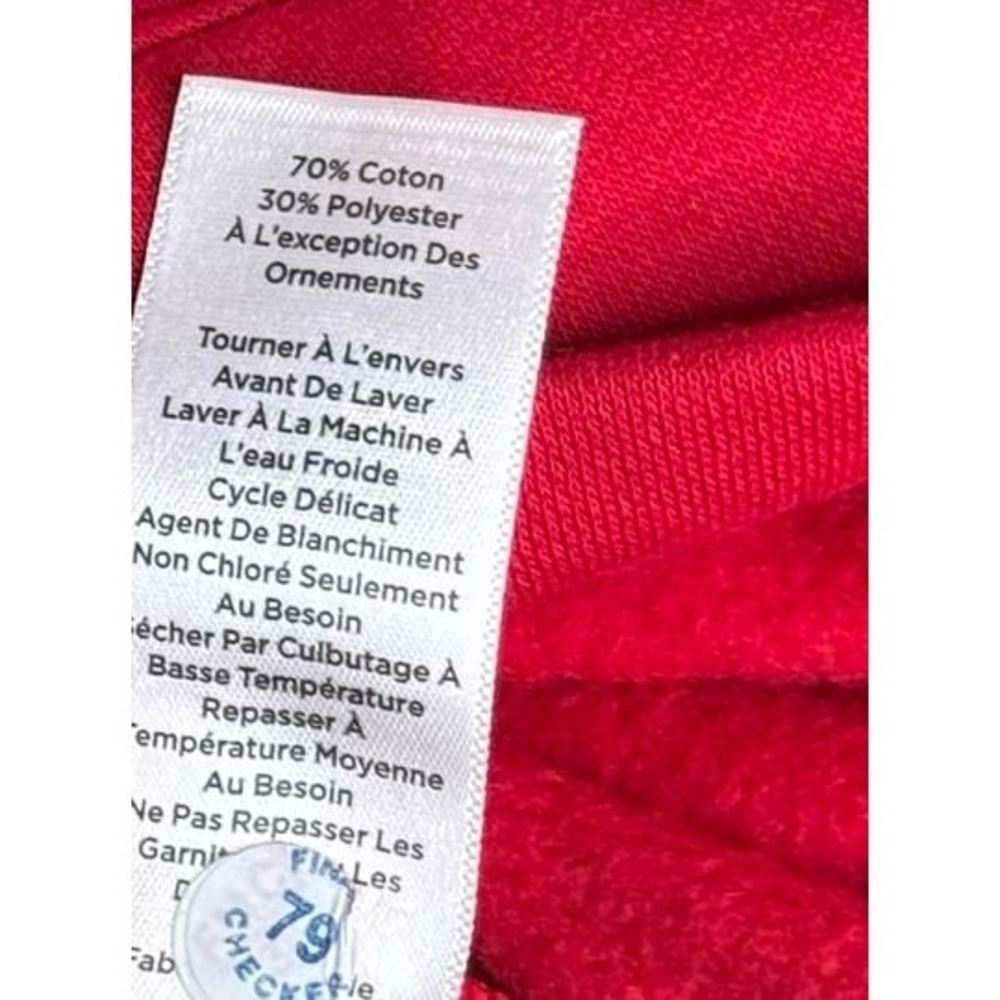 NWT Talbots Soiree Embellished Sweatshirt Red Rhinestone Plus Sz 1X Cozy Holiday - Picture 11 of 12